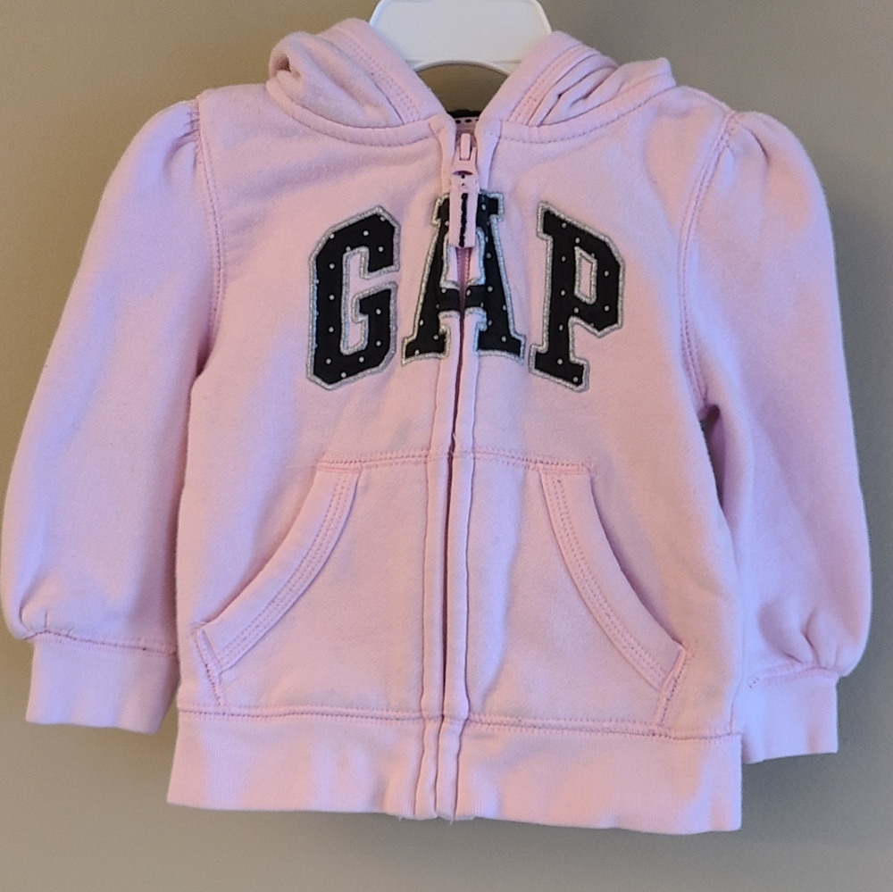baby Gap pink and brown zip up hoodie
